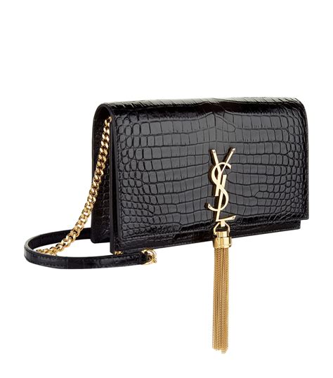 ysl kate tassel croc embossed small|Shop Saint Laurent Small Kate Crocodile.